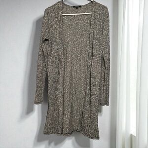 Ambiance Heather Gray Long Knit Cardigan Size Medium